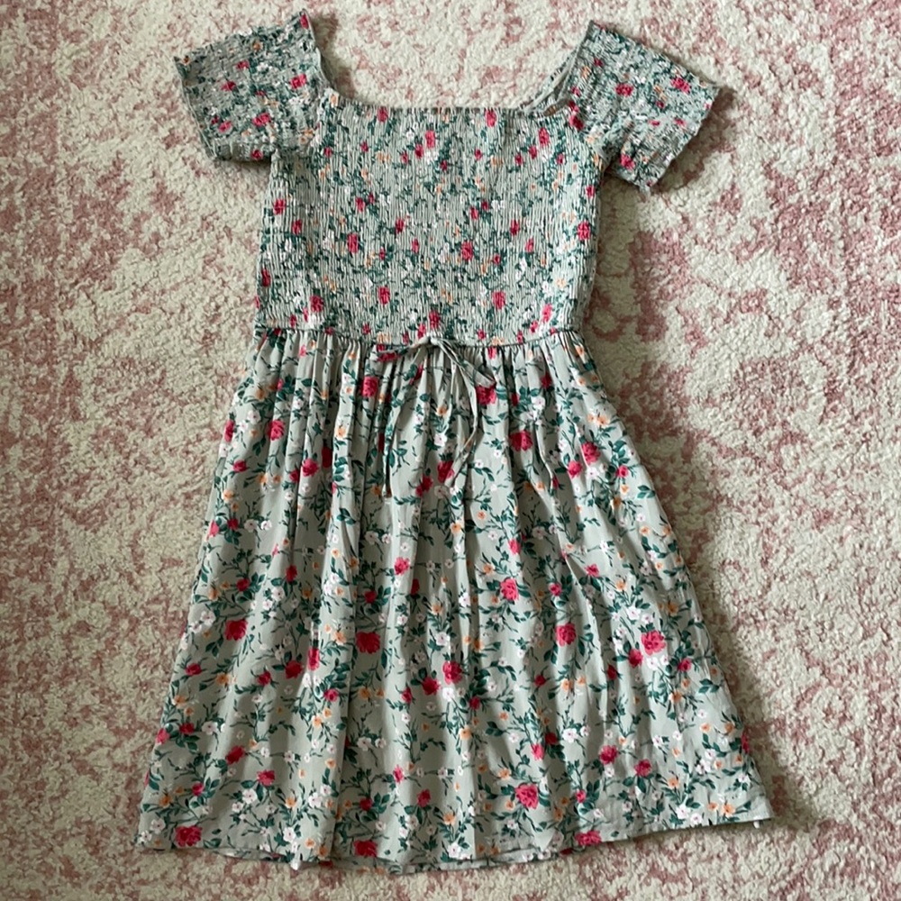 Sage floral dress